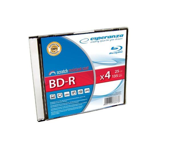 Płyta ESPERANZA BD-R 25GB 4x Slim case - 57522 - zdjęcie
